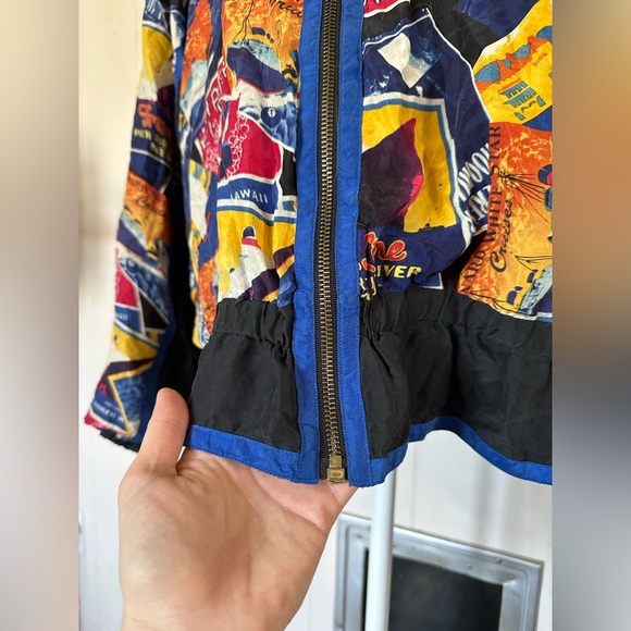 East west Silk Vintage 80s 90s Windbreaker Shell Apres Ski Snowboard Coat Jacket - Picture 6 of 13